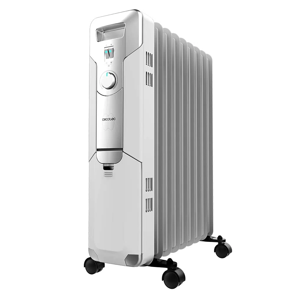 Cecotec Radiatore olio elettrico ReadyWarm 9000 Space, 9 moduli, consumo energetico, 2000 W, 3 livelli, avvolgicavo, sistema di sicurezza, ruote, 20 m2 05882