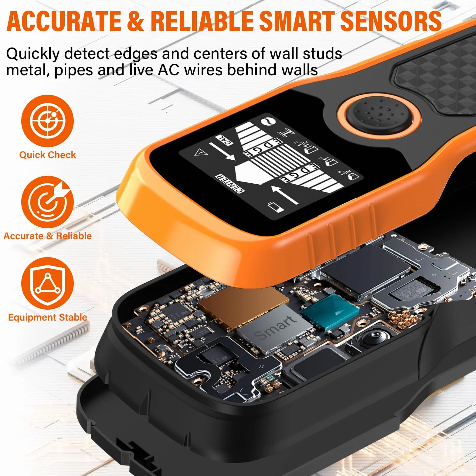 Scanner da parete digitale,5 In 1 Rilevatore Di Tubi Metallici,Rilevatore Tubi Acqua,Rilevatore Tubi e Cavi con LCD Schermo e Avviso Sonoro,Per Rilevare Legno, Metallo E Cavi Nel Muro
