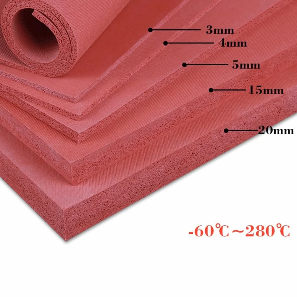 Foglio in schiuma di silicone resistente alle alte temperature, ideale per progetti di miglioramento della casa, striscia di tenuta in schiuma inclusa, dimensioni 200 x 250 x 10 mm, durevole e
