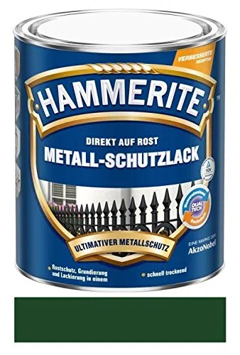 2,5 L Hammerite direttamente sulla ruggine del metallo Vernice Protettiva Verde Scuro, lucido