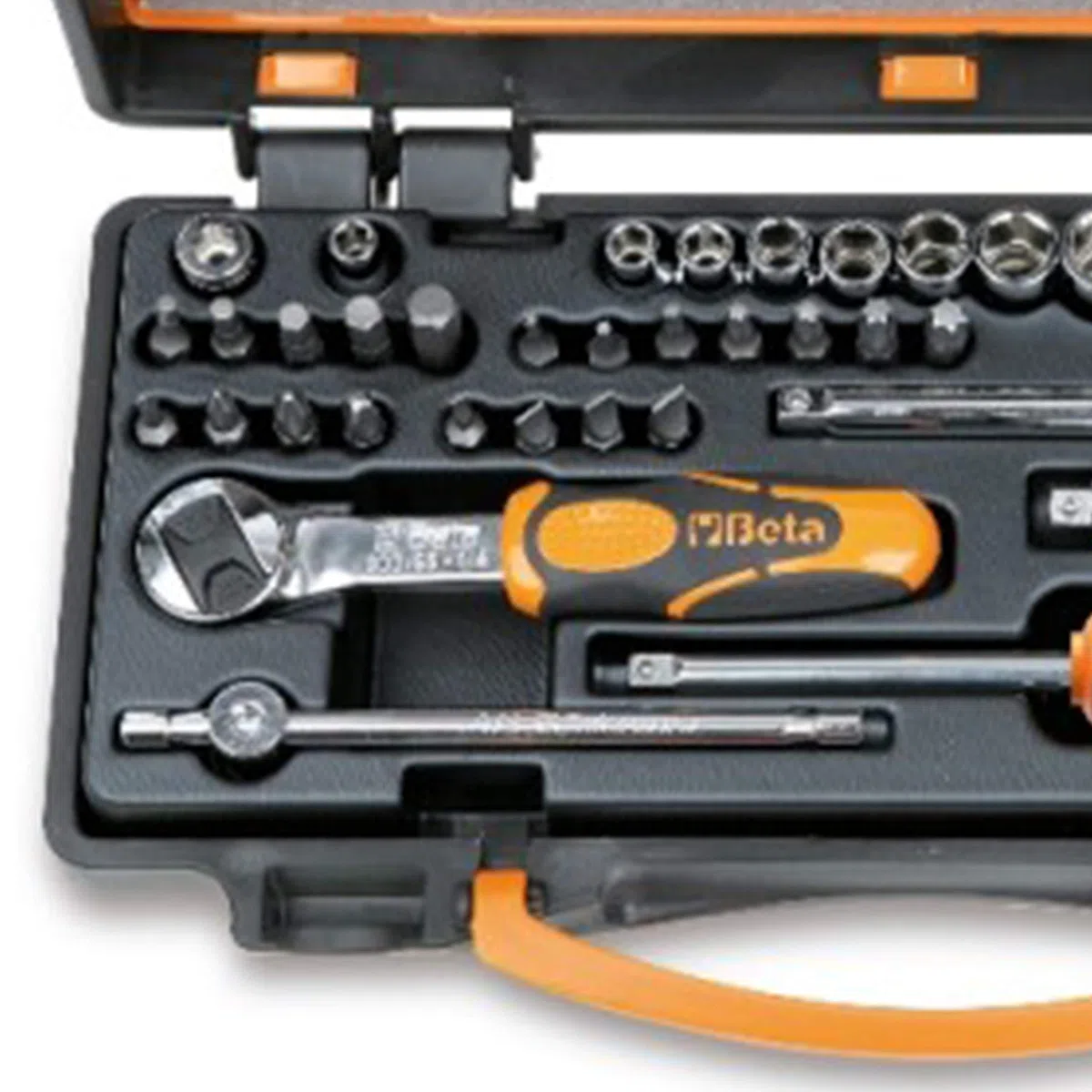 BETA 900/C11 - Assortimento di 11 chiavi a bussola esagonali, 20 inserti per avvitatori e 8 accessori in cassetta di lamiera