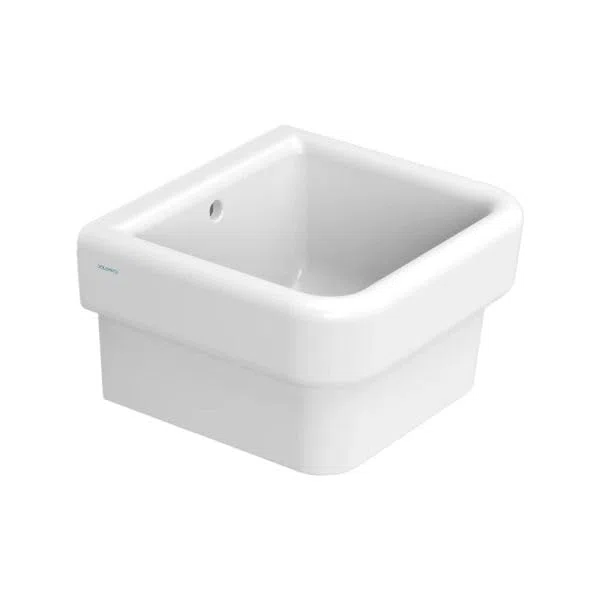 Ceramica Dolomite Vasca lavabo a parete in ceramica bianca modello persia, con troppopieno, cm 42x38