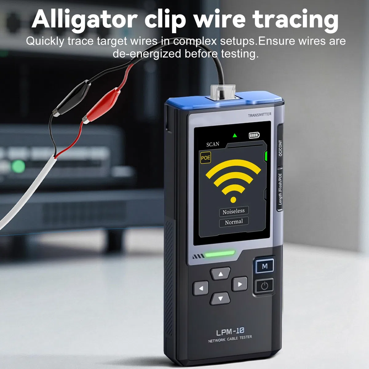 Tester cavi di rete,Tester lan Test anti-interferenza del cavo PoE, Test di crimpatura, Test di velocità del cavo, Test di lampeggio della porta, Rilevamento senza contatto NCV (LPM-10A)