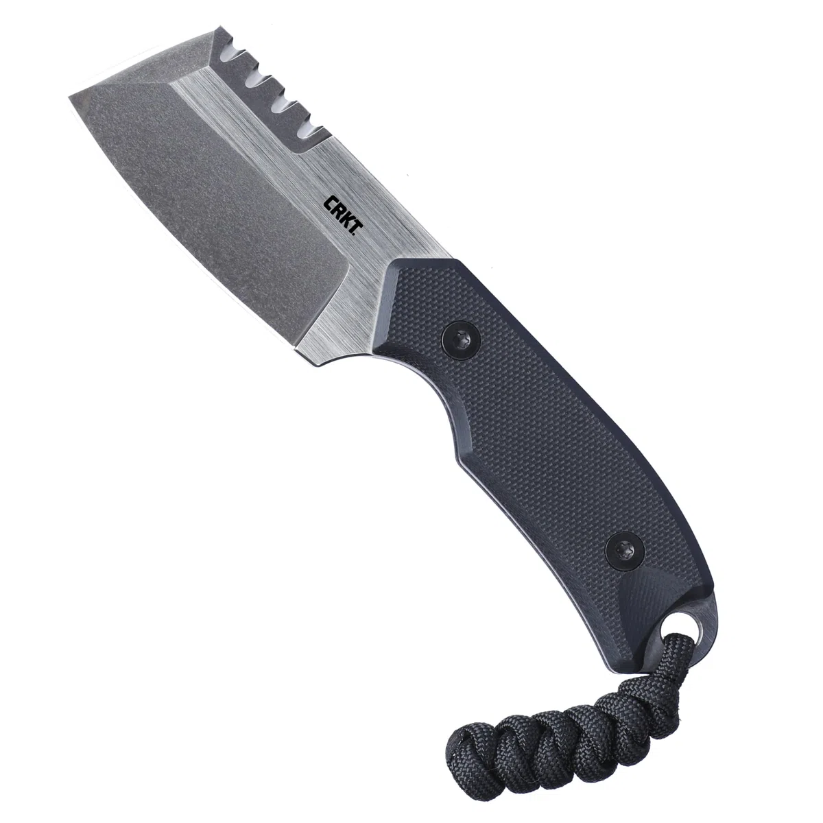 CRKT Razel Compact Fixed Blade Knife: Everyday Carry Plain Edge, D2 Blade Steel with Veff Flat Top Serrations, G10 Handle w/Pocket Carry Sheath 4036,Black