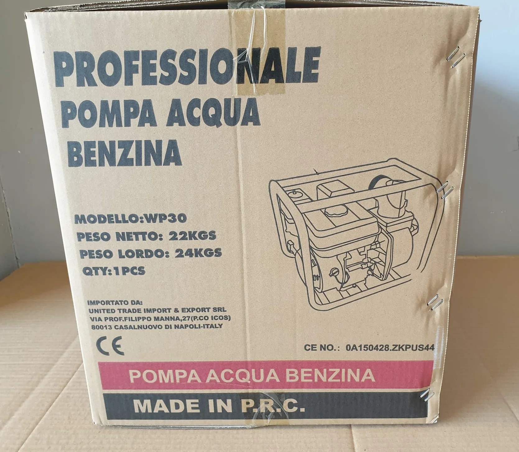 Motopompa a scoppio autoadescante 6.5hp 4 tempi Omaggio coppia raccordi 1"