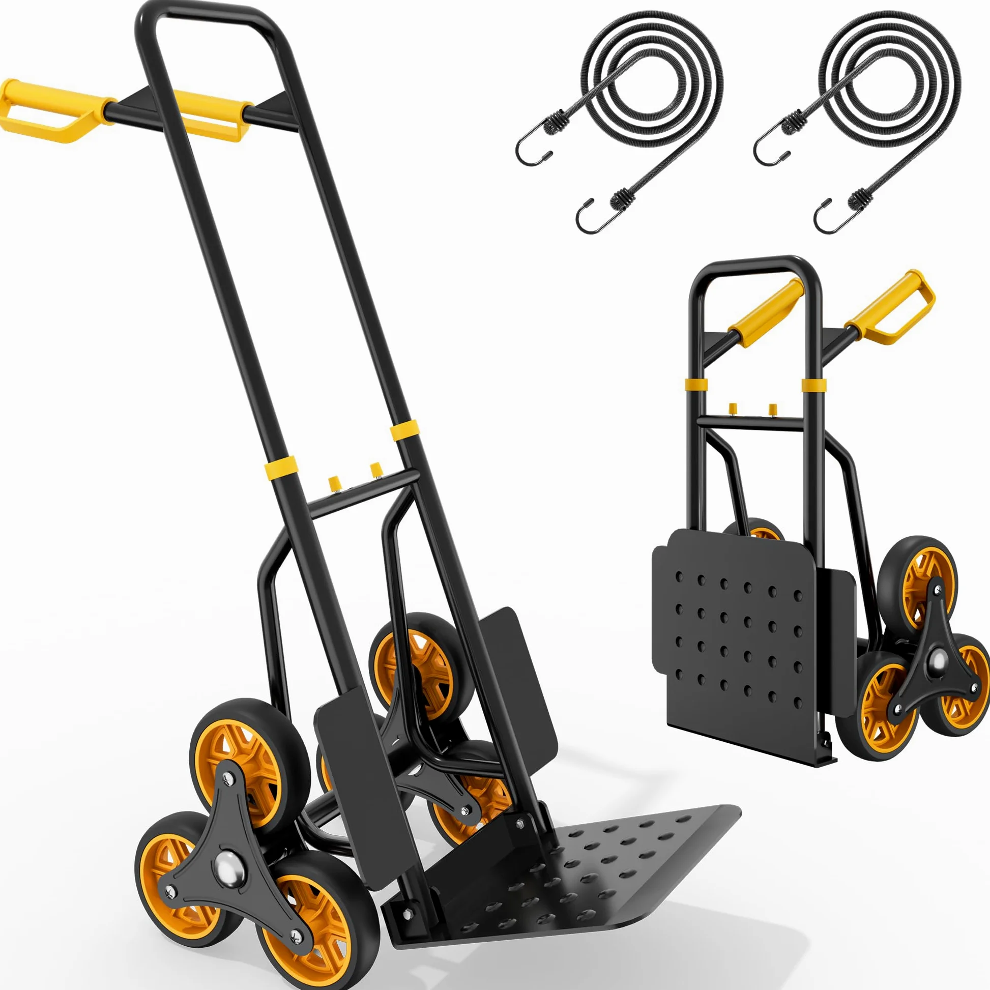 YITAHOME Carrello per Salire le Scale,150 kg Carrello Portapacchi per Scale con superfici morbide e cuscinetti a sfera, 2 corde estensibili