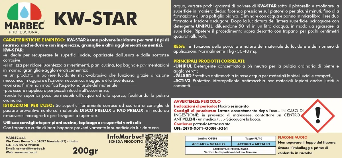 MARBEC KIT RINNOVA MARMO 75MM TRAP Kit completo di pad diamantati e prodotti per la lucidatura ed il rinnovamento di superfici in marmo, pietra e graniglia opacizzati