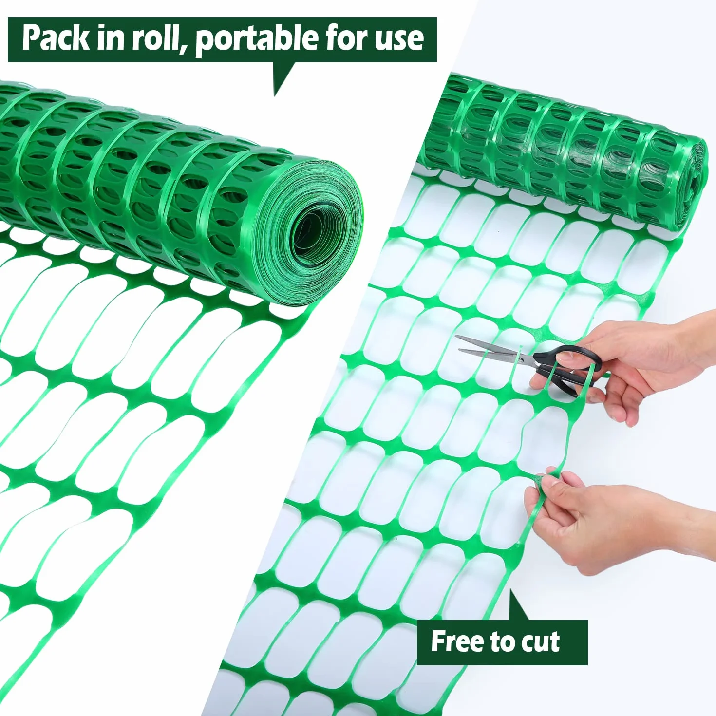 Ohuhu Set di barriera da giardino, 1 m x 30 m, rotolo di recinzione in plastica con 25 pali da 1,15 m, rete di sicurezza temporanea, riutilizzabile, per piscine, recinzioni da neve, pollame