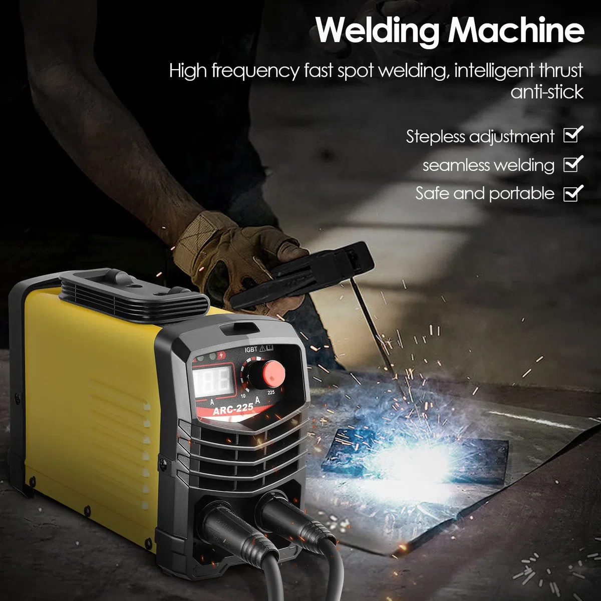 Aomdom ARC Saldatore Inverter, 225a MMA Saldatrice Ad Arco 220v Igbt Digital Display Lcd Saldatrice Inverter Portatil Con Elettrodi Saldatrice Morsetto Di Lavoro
