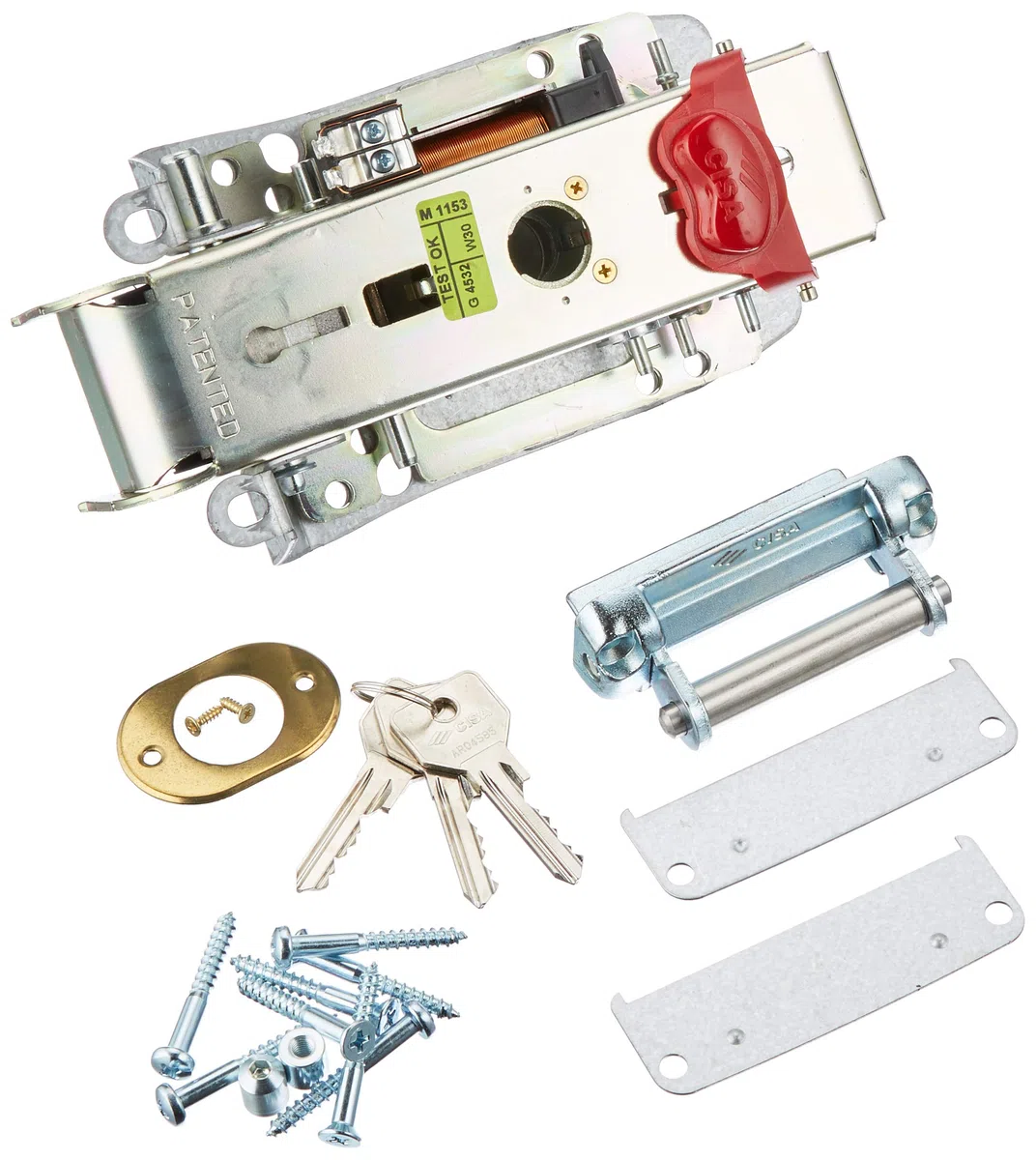CISA 11A611000, Serratura Elettrica da Applicare Elettrika, 12 V, Grigio Scuro, con Pulsante Interno, Cilindro a tubo, con Booster Plus, Mano Reversibile