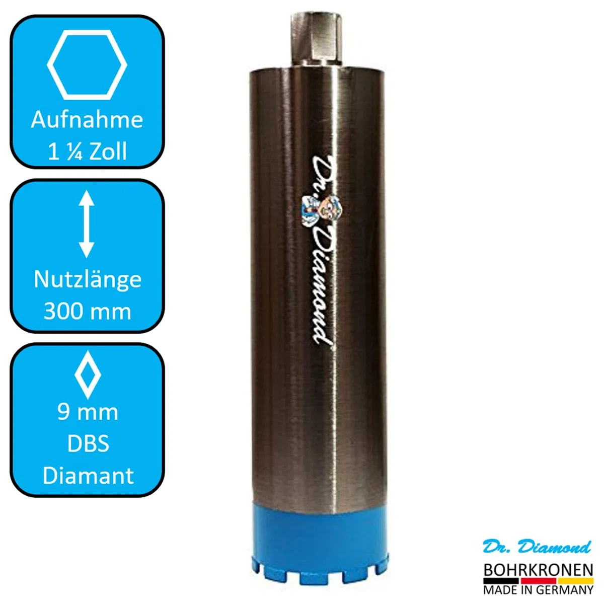 Dr. Diamond Corona diamantata 1 1 – 4 a secco punta, Dose punta Ø 225 mm 300 mm