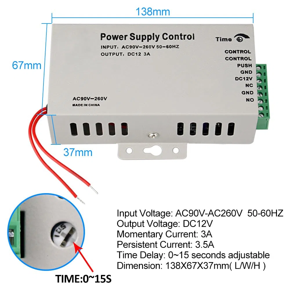 WiFi Tuya Smart APP Sistema di Controllo Accesso Porta Kit 125KHz 13.56MHz Impermeabile RFID Tastiera + Blocco elettrico di sciopero + Alimentatore DC12V 3A + 15pcs Carte Tag