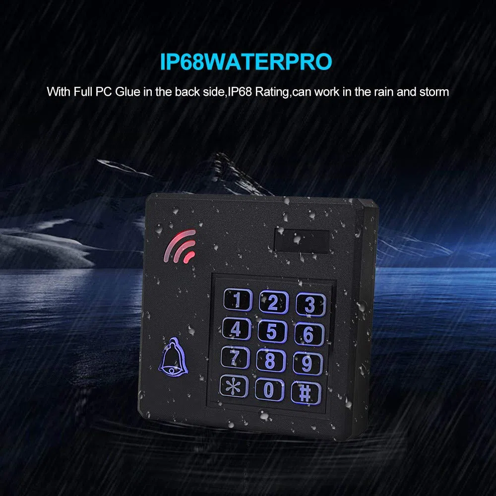 HFeng Tastiera di controllo accessi RFID impermeabile IP68 Wiegand 26 Sistema di controllo accessi per porte esterno 125KHz con tag portachiavi EM4100 da 10 pezzi