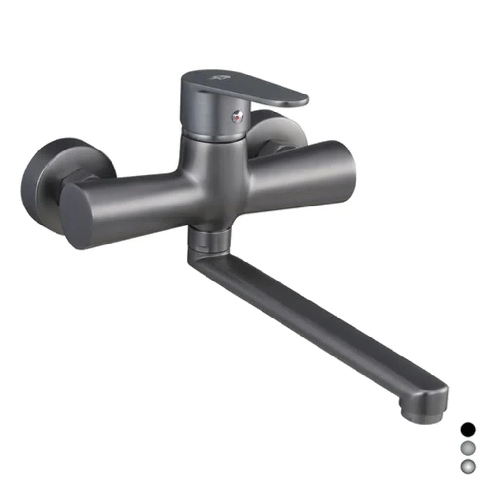 MISCELATORE MONOCOMANDO LAVELLO A MURO SERIE LIZZY Nero opaco