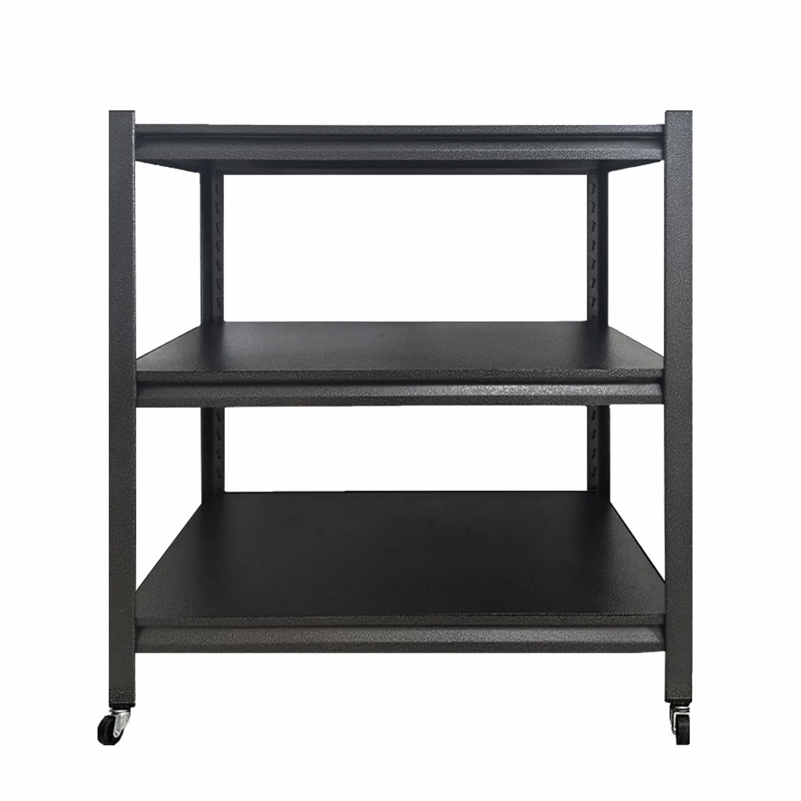 3 Livelli di Scaffali per Garage Pesanti,Scaffale Metallico Largo 80 cm con Ruote,Scaffalatura con Ripiani,Altezza Regolabile,Adatto per Magazzini,Ufficio e Cucine,NeroSize:80x40x80cm