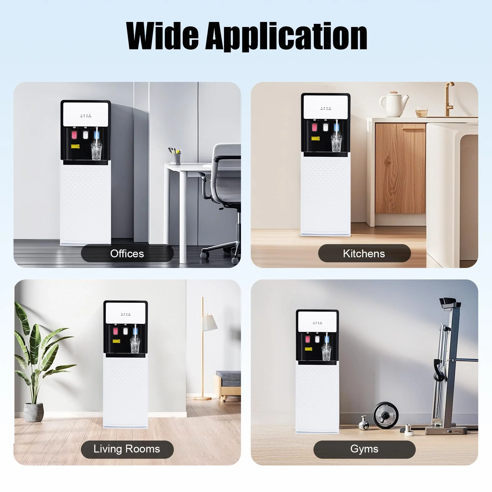 Distributore di acqua calda e fredda Distributore di acqua da pavimento per casa, ufficio, camera da letto, soggiorno, facile installazione con protezione da sovratemperatura e protezione antincendio