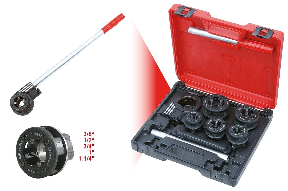 KS Tools 903.3300 Serie di Filiere, 8 Pezzi, 3/8" - 1.1/4"