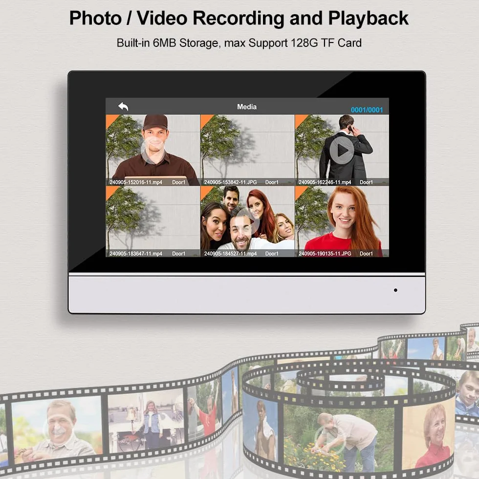 WiFi Video Sistema Citofono 1080P HD Campanello Telecamera IR Visione Notturna con 2 Monitors a 7 Pollici per 2 Case/Appartamenti, Audio a 2 Vie, Registrazione, APP Tuya Smart