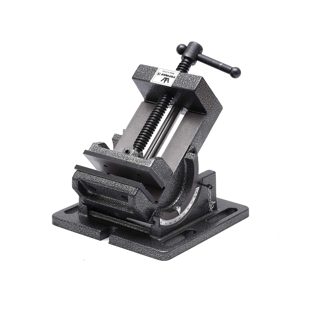 TOPWAY Morsa Inclinabile 4" 100mm, Morsa per Trapano a Colonna Professionale Fresatrice Angolo di Inclinabile Morsa per Banco da Lavoro in Acciaio