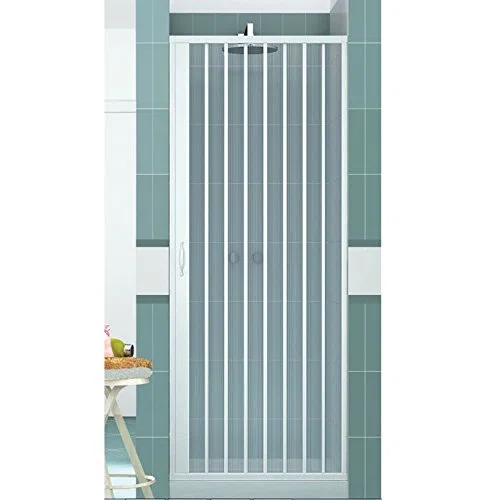 BOX DOCCIA PVC RIDUCIBILE SOFFIETTO LATERALE NICCHIA REVERSIBILE MADE IN ITALY (Da 100 a 80 cm.)