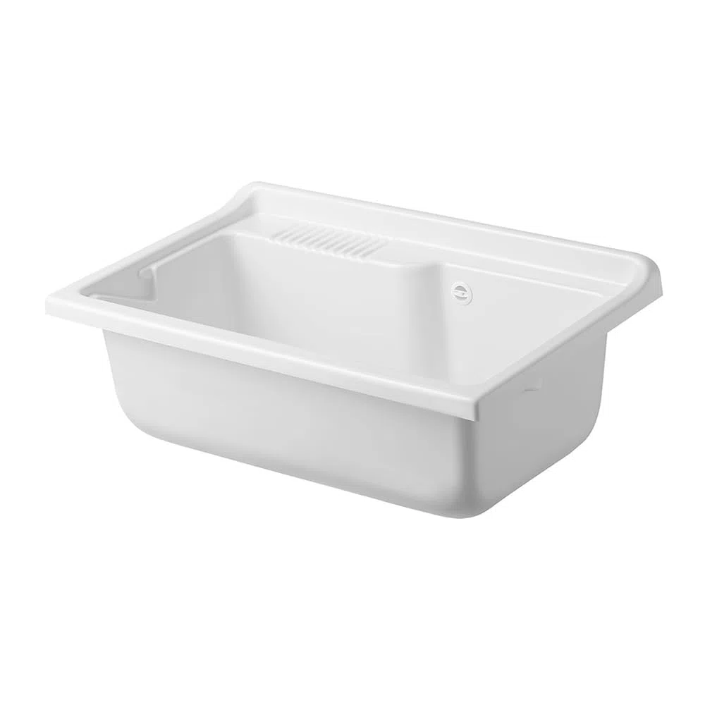 Inbagno Vasca lavatoio Lavanderia, 80x50 cm, in termoformatura Bianco, Ideale per Esterno (Vasca)