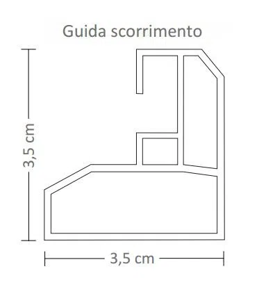 BOX DOCCIA PVC RIDUCIBILE SOFFIETTO LATERALE NICCHIA REVERSIBILE MADE IN ITALY (Da 100 a 80 cm.)