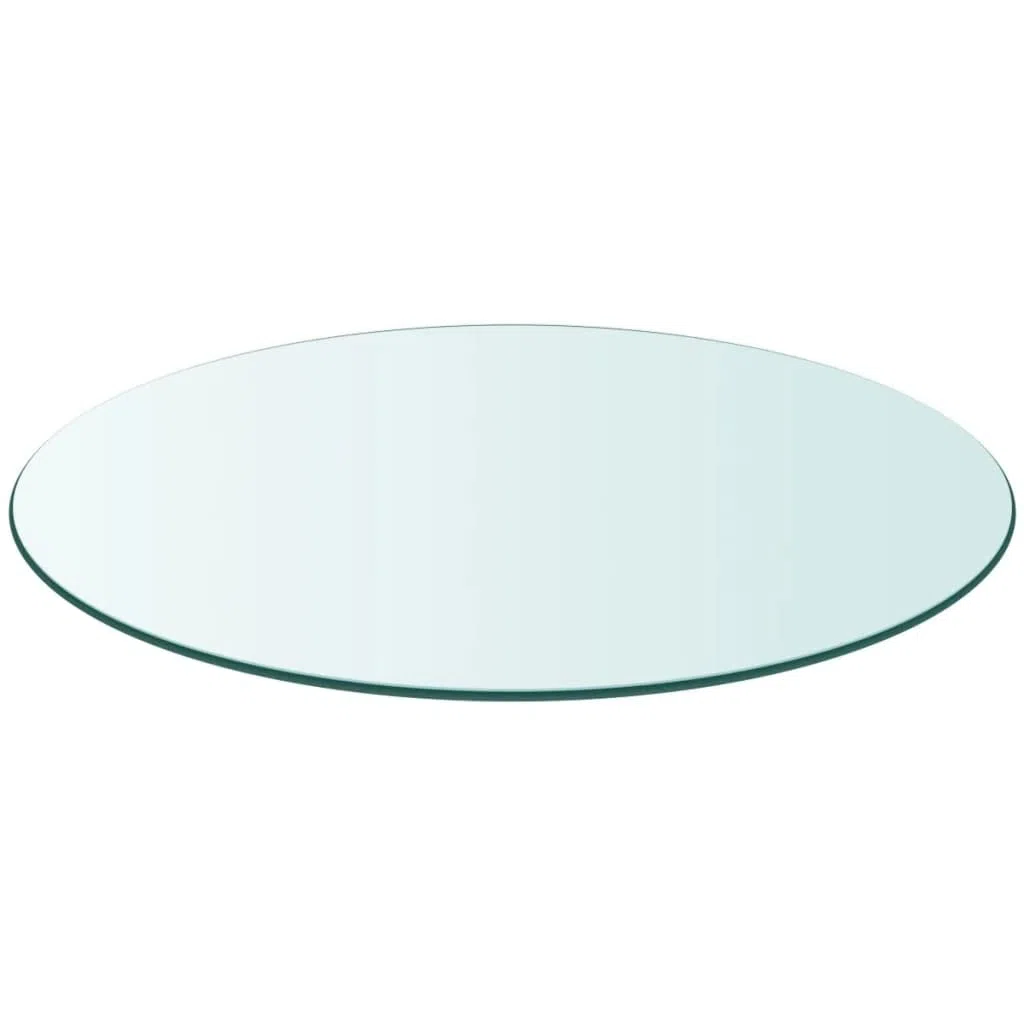 Generico Piano Tavolo Rotondo in Vetro Temperato 600 mm,Mobili,Accessori per tavoli,Piani per tavoli,Trasparente,6 kg,243627