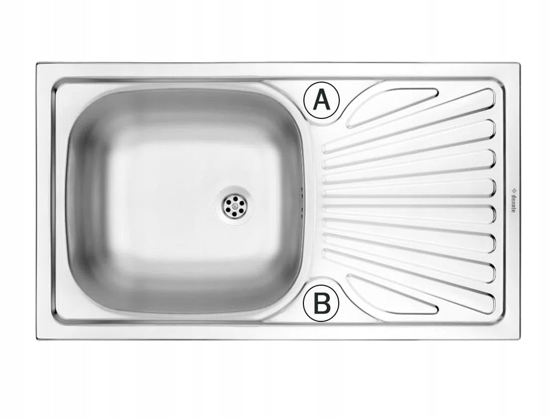 DomoDomo Lavello cucina da incasso 76x43,5 cm acciaio inox satinato – lavello 1 vasca con gocciolatoio compatto – sifone incluso