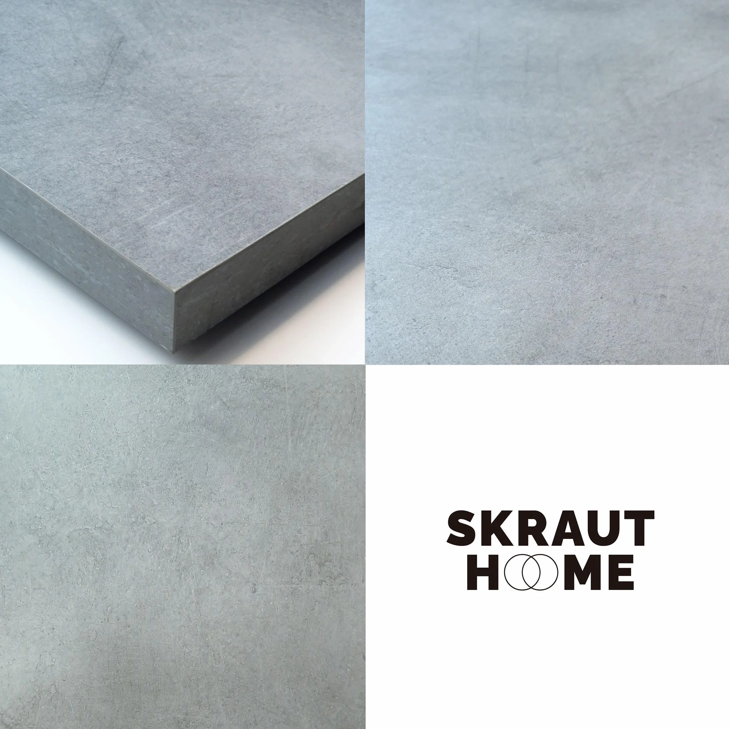 Skraut Home | Mobile TV Soggiorno | Ampio spazio a disposizione | 210 | Per TV fino a 80" | Camino elettrico XXL | Stile moderno | Cemento