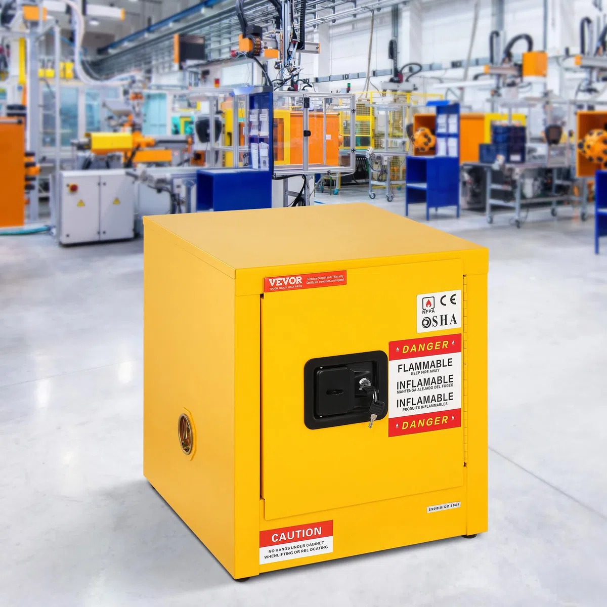 Mophorn Armadio di Sicurezza 43x43x46 cm, Gabinetto di Sicurezza dell'Acciaio Galvanizzato, Gabinetto di Stoccaggio Infiammabile dello Scaffale Regolabile per Uso Industriale, Domestico, Commerciale