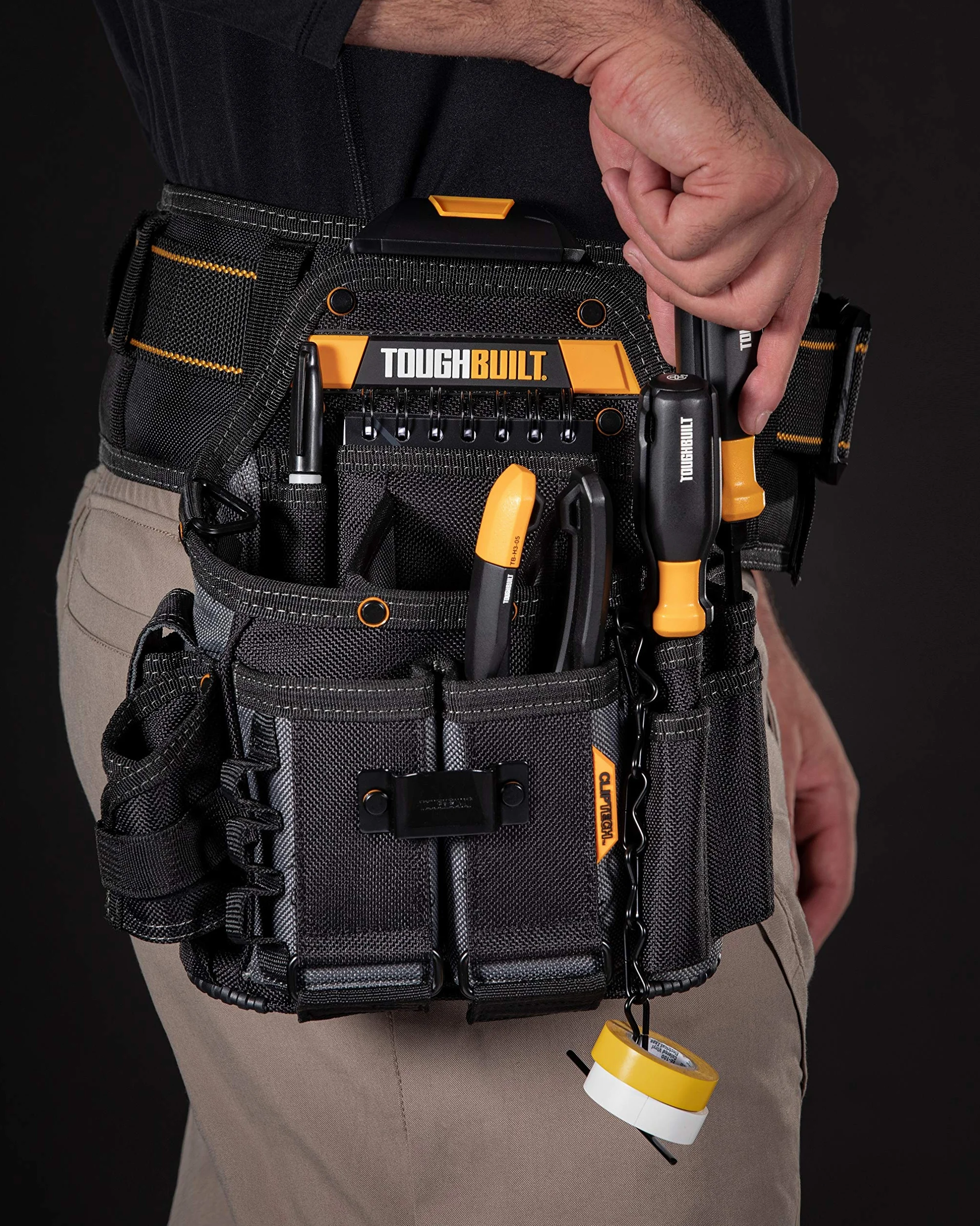 BOLSO PORTAHERRAMIENTAS OFICIAL ELECTRICISTA + CORREA HOMBRO TB-CT-114 TOUGH BUILT