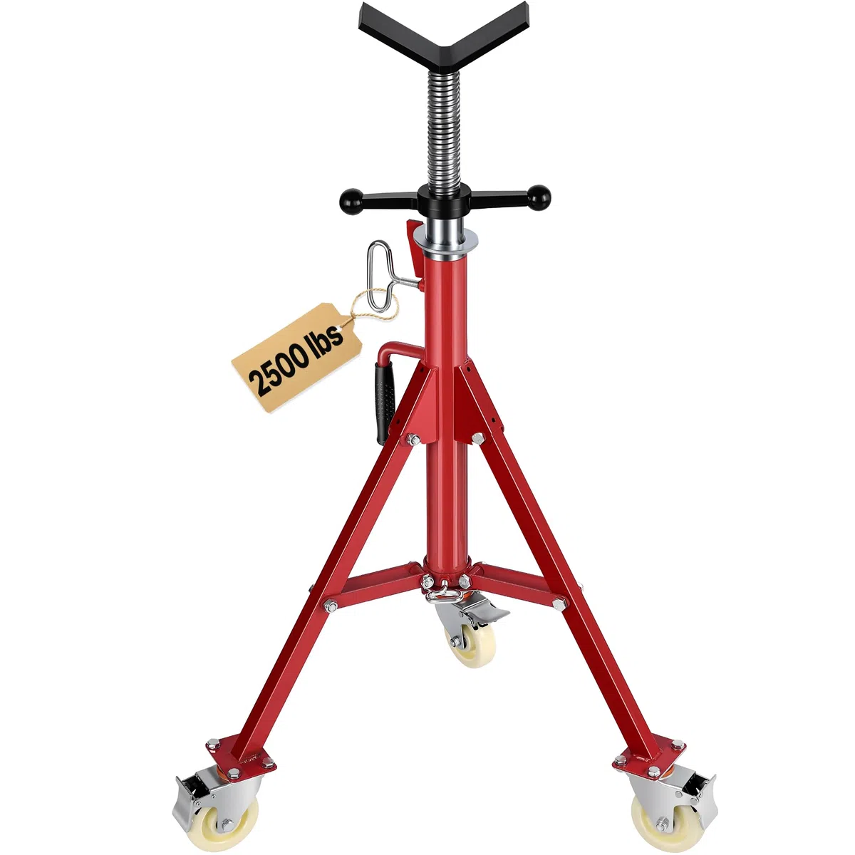 VEVOR Cavalletto per Tubi, 400kg Supporto Basamento del Treppiedi, Altezza 71-131 cm Supporto Professionale Treppiede, Cavalletto per Tubi con Supporto a V per Tubi 0,32-30,48 cm, Cavalletto Tubi