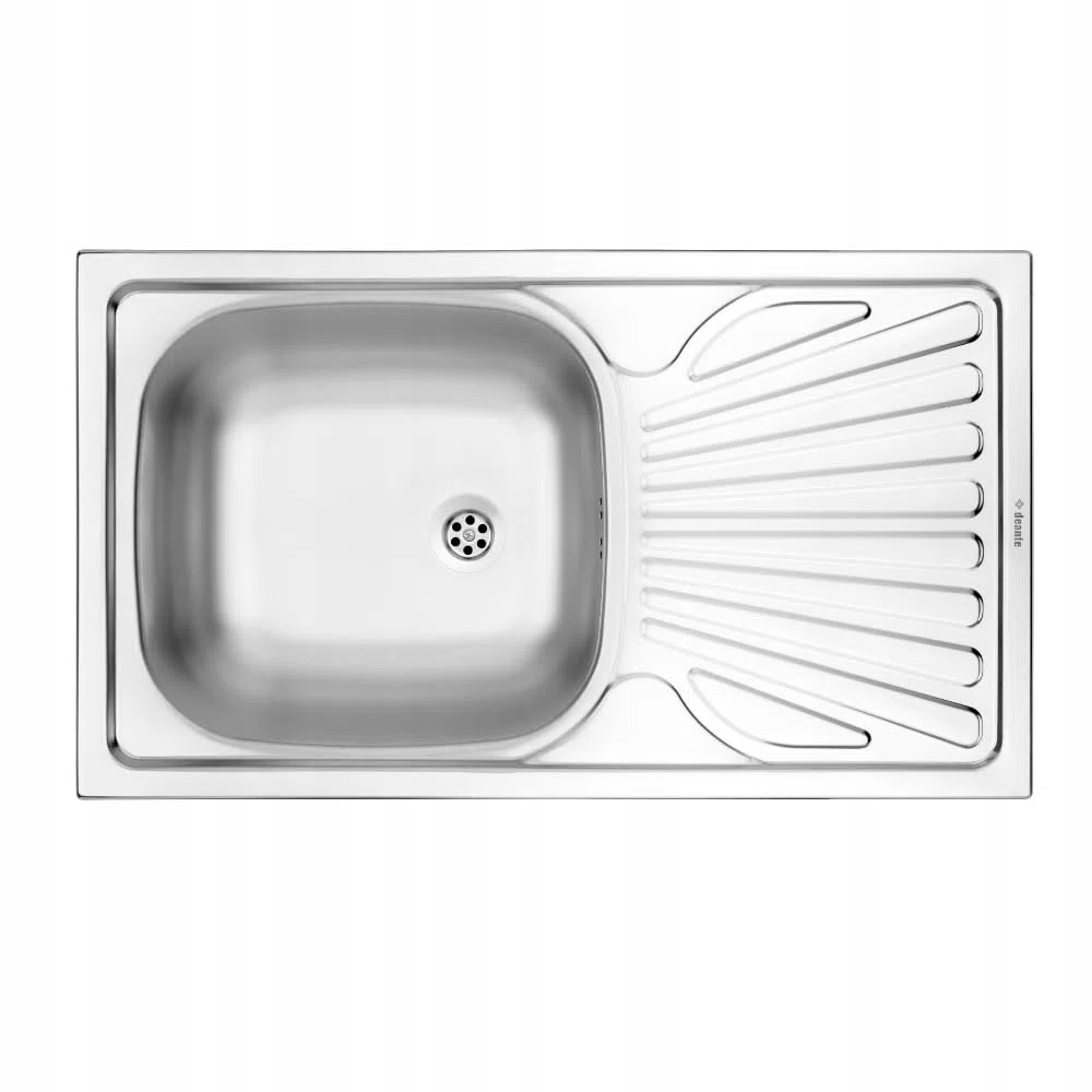 DomoDomo Lavello cucina da incasso 76x43,5 cm acciaio inox satinato – lavello 1 vasca con gocciolatoio compatto – sifone incluso