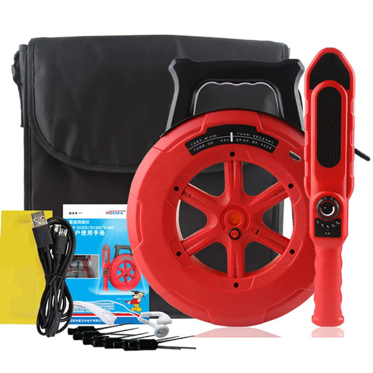 Rilevatore di intasamento dei tubi-Sensore - Scanner da parete per tubi dell'acqua 20m/30m/40m Rivelatore magnetico per tubi in metallo PVC Strumento per l'intasamento dei tubi dell'acqua,30M-220V