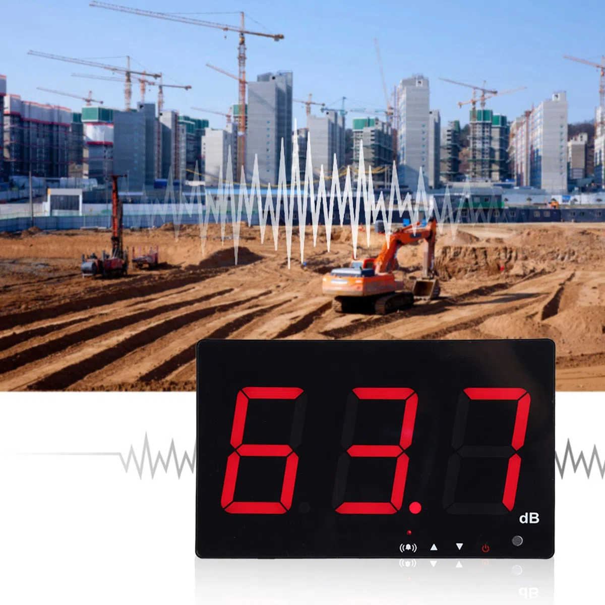 Decibel Meter Misuratore di Livello del Suono Digitale Misuratore di Volume del Rumore Digitale Fissato Muro Gamma Misurazione 30-130 Db Display LCD