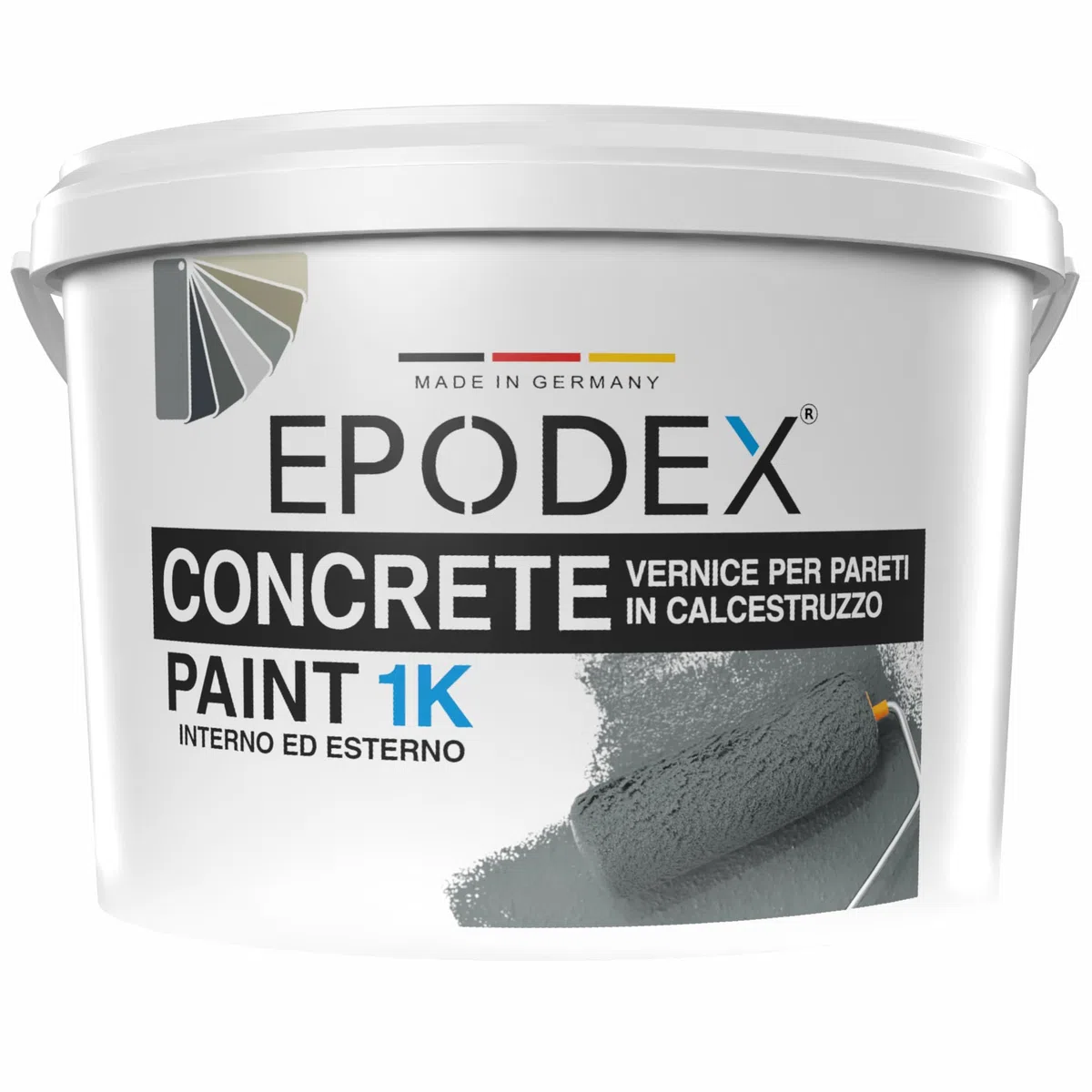 EPODEX 1K Vernice per calcestruzzo, pittura per esterni in cemento, pittura per interni come pareti, resistente a UV e abrasion, 6kg (48m² per mano) - Grigio ghiaia - Pastel