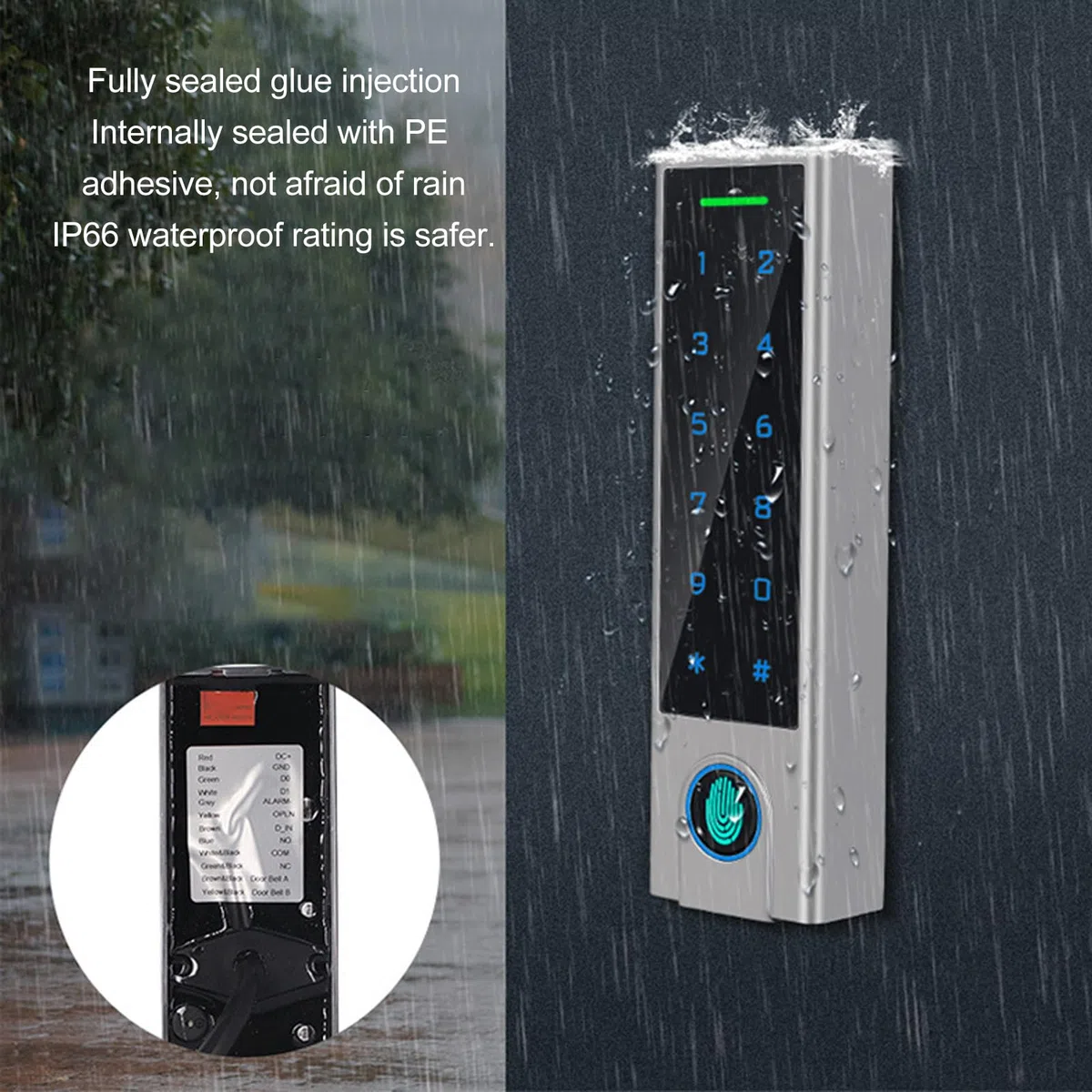 Tuya Tastiera di Controllo Accessi, Tastiera Apriporta Sistema di Controllo di Accesso Tramite Tuya Smart/Codice/Impronta Digitale/RFID Schede, Impermeabile Impronte Digitali Keypad
