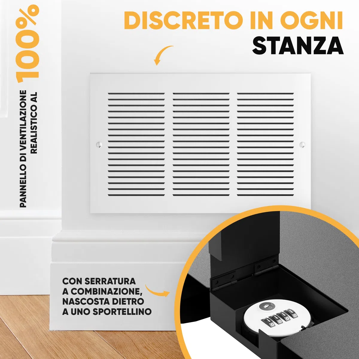 Elder Welder® Cassaforte a Muro Invisibile con Griglia di Ventilazione | Serratura a Combinazione Nascosta | Cassaforte Invisibile a Scomparsa | Nascondiglio Segreto | Casseforti Invisibili
