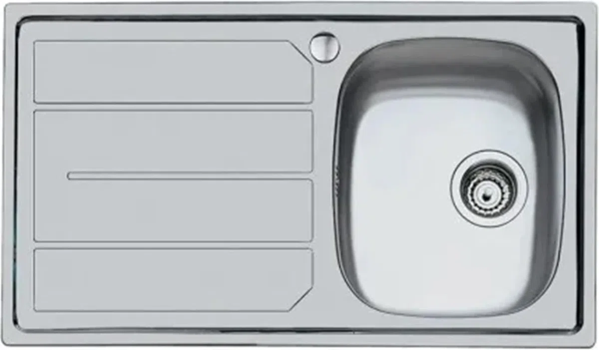 1186561 - Lavello cucina 1 vasca, con gocciolatoio, 86x50 cm, Inox