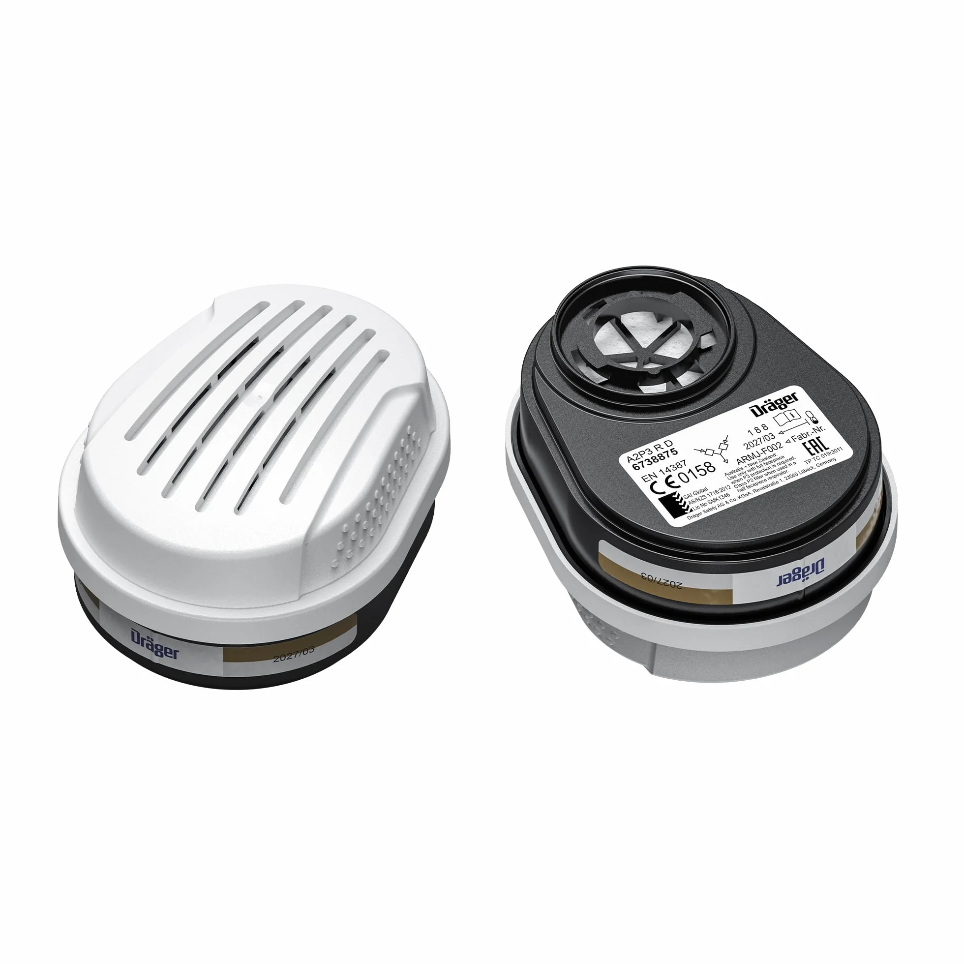 Dräger X-plore - Filtro combinato a baionetta A2 P3 per gas e particelle | 3 paia | Filtri di ricambio per maschere complete e semi-maschere X-plore 3300, 3500 e 5500