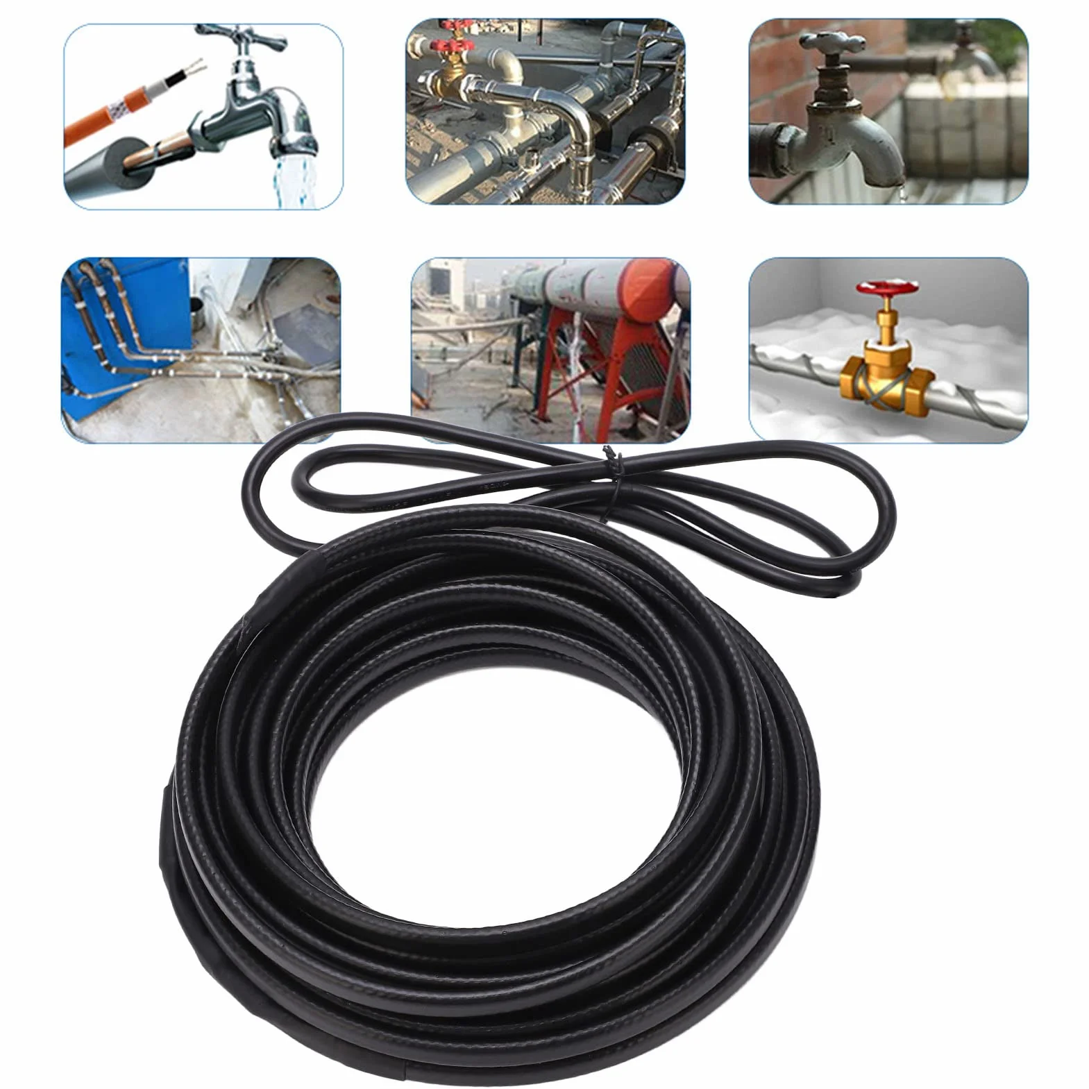 Cavo Scaldante Nastro Termico Elettrico 10 Metri con Cavo Scaldante Antideflagrante per Tubo Flessibile in PVC