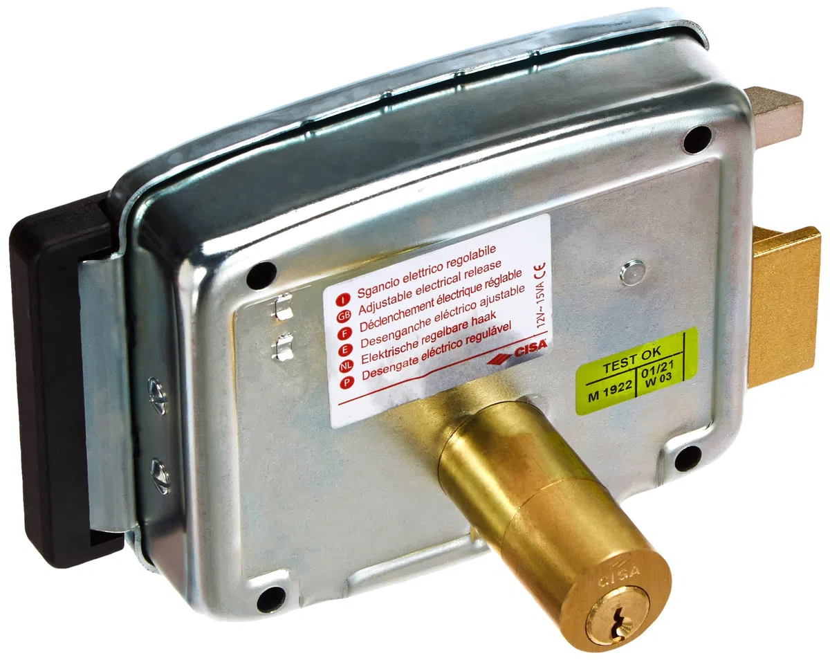 CISA 111921604, Serratura Elettrica da Applicare a Cilindro, Entrata 60 mm, per Infissi con Apertura Esterna, Mano Sinistra