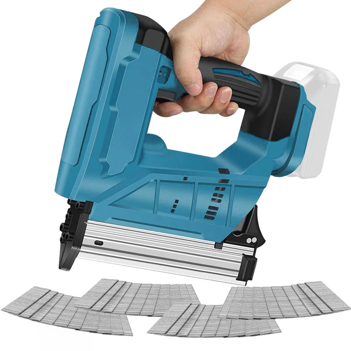 LIROPAU Pistola Sparachiodi a Batteria Compatibile con Makita da 18 V, 120 Chiodi/Min, 550 W, 4000 Chiodi Dritti, Sparachiodi Elettrici per Tappezzeria e Falegnameria
