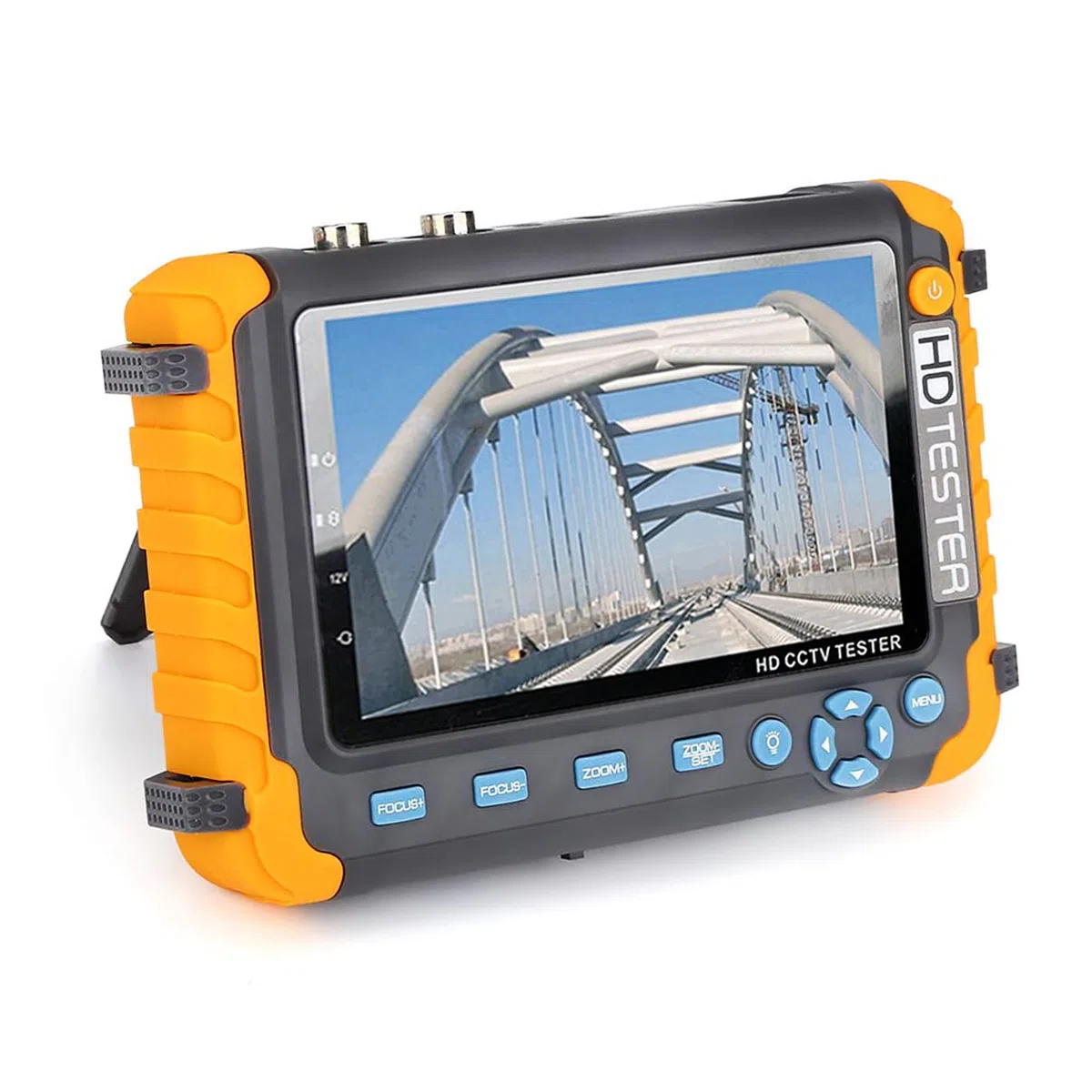 Tester videosorveglianza TVCC 4 in 1, supporta test telecamera 5MP AHD 5MP TVI 4 MPVCVI CVBS con ingresso VGA/HDMI, prova cavo RS485 UTP, potenza di uscita CC 12V 1A