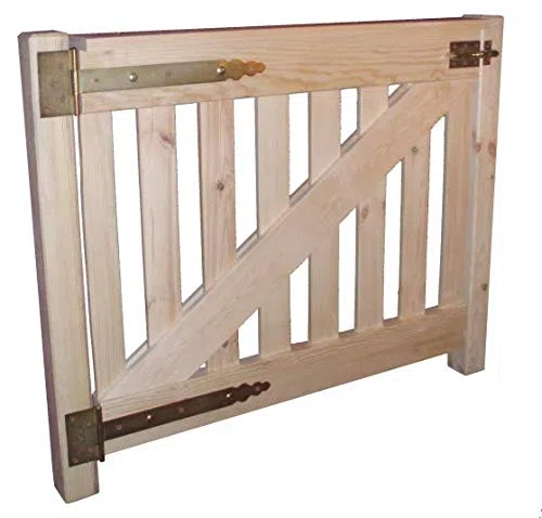 CANCELLO Giardino di qualità Superiore da Legno MASSELLO (v15 (120x105cm))