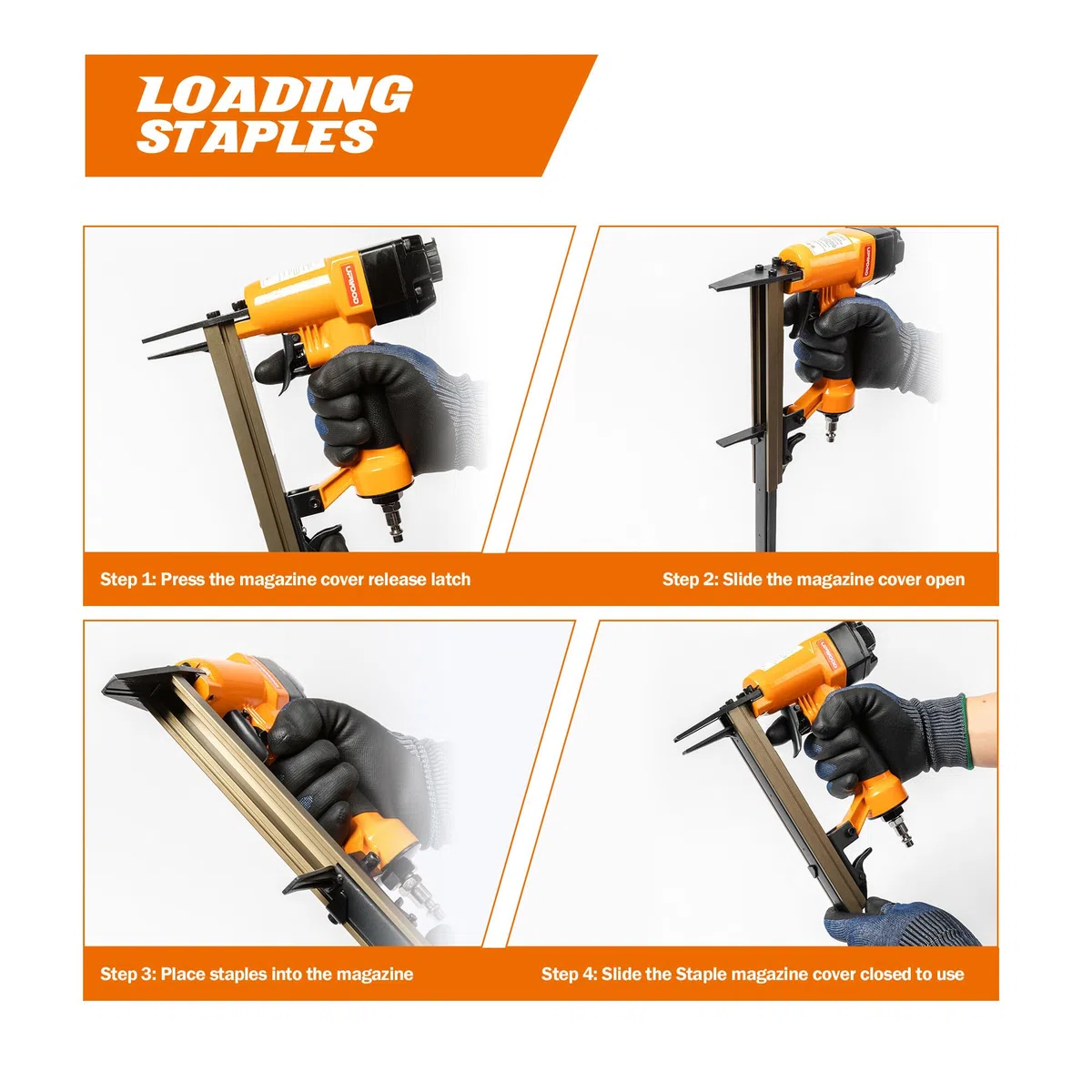 7116LN Sparapunti a Aria 22 Gauge, Sparapunti Pneumatico Senza Olio per Tappezzeria, Scarico Superiore, per Lavorazione del Legno, Progetti Professionali e Fai da Te
