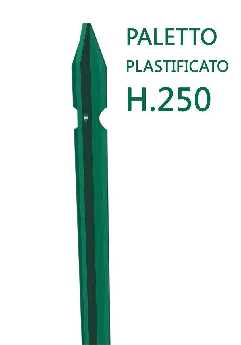 NEXTRADEITALIA CF da 10PZ Paletto a T altezza 250 CM sezione mm 30x30x3 PLASTIFICATO Palo Verde da GIARDINO recinzione in ferro