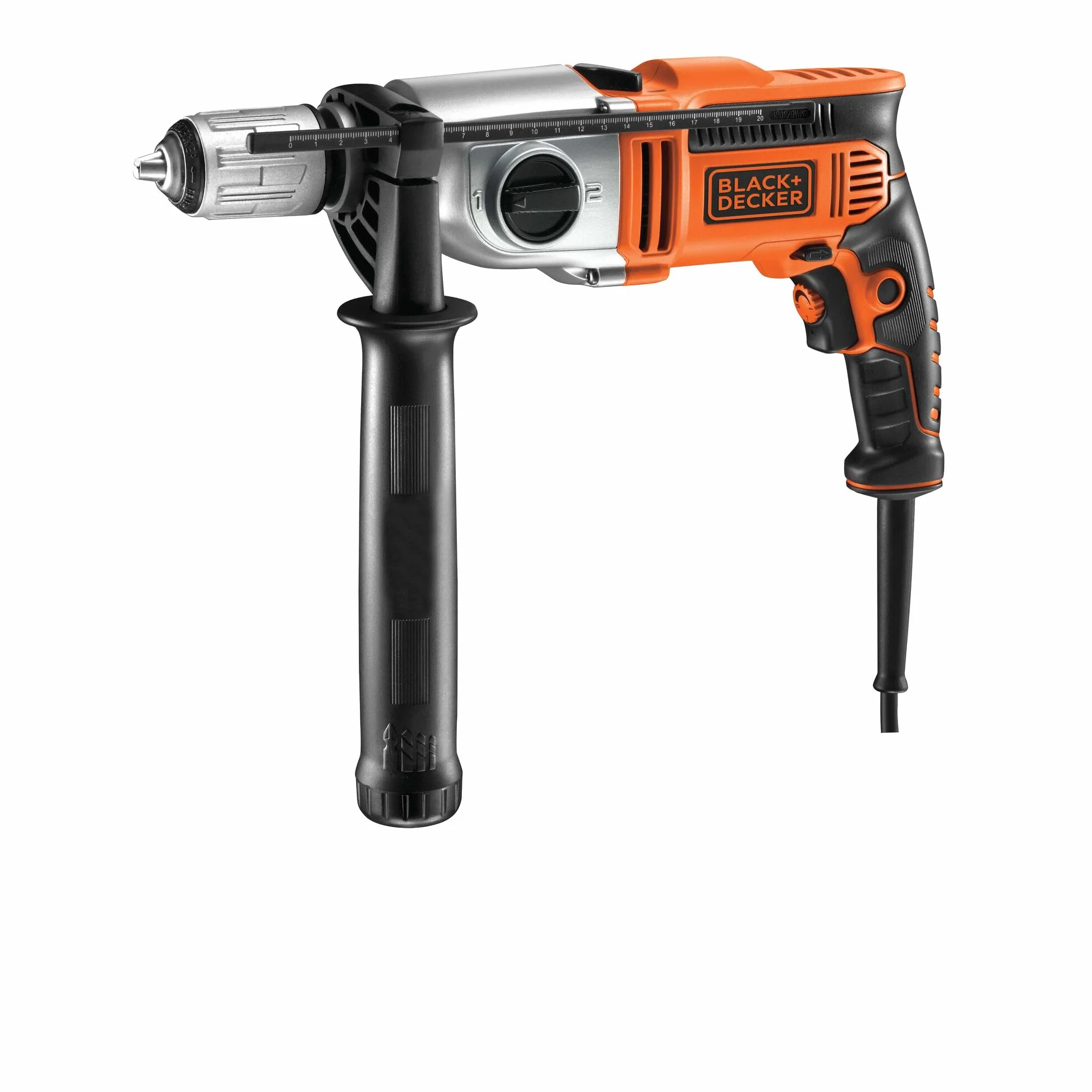 BLACK+DECKER, Trapano a percussione 1100W a 2 velocità meccaniche in valigetta. KR1102K