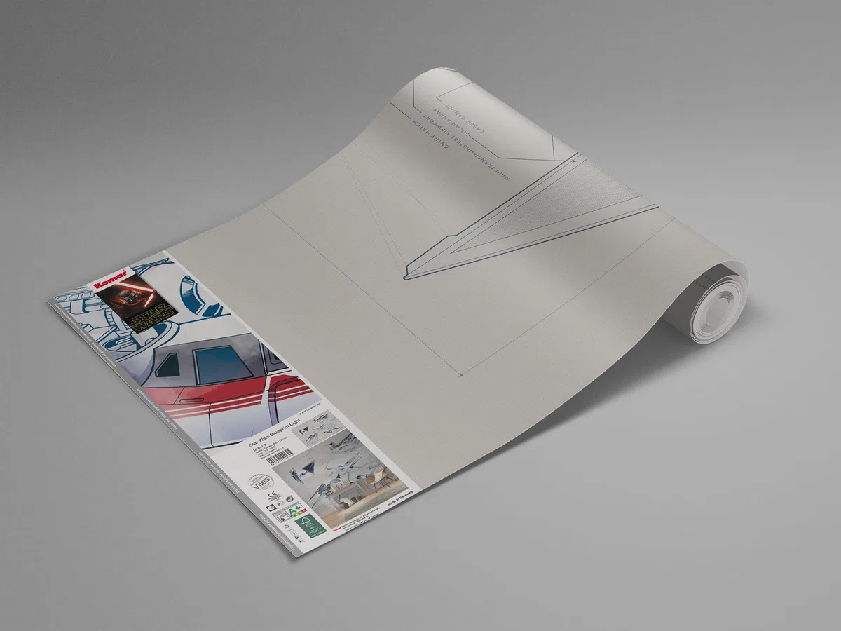 Digitaldruck Vlies Fototapete - Star Wars Blueprint Light - Größe 400 x 280 cm