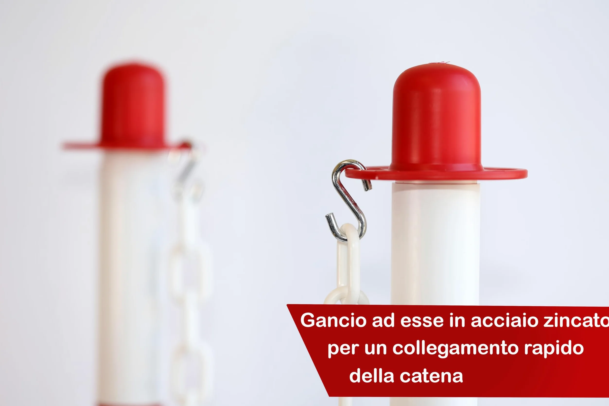 DMS- SET 6 PALI DI SBARRAMENTO - PARCHEGGIO - CON CATENA 10 MT E GANCI AD ESSE